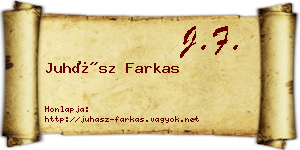 Juhász Farkas névjegykártya